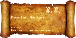 Mendler Mariann névjegykártya